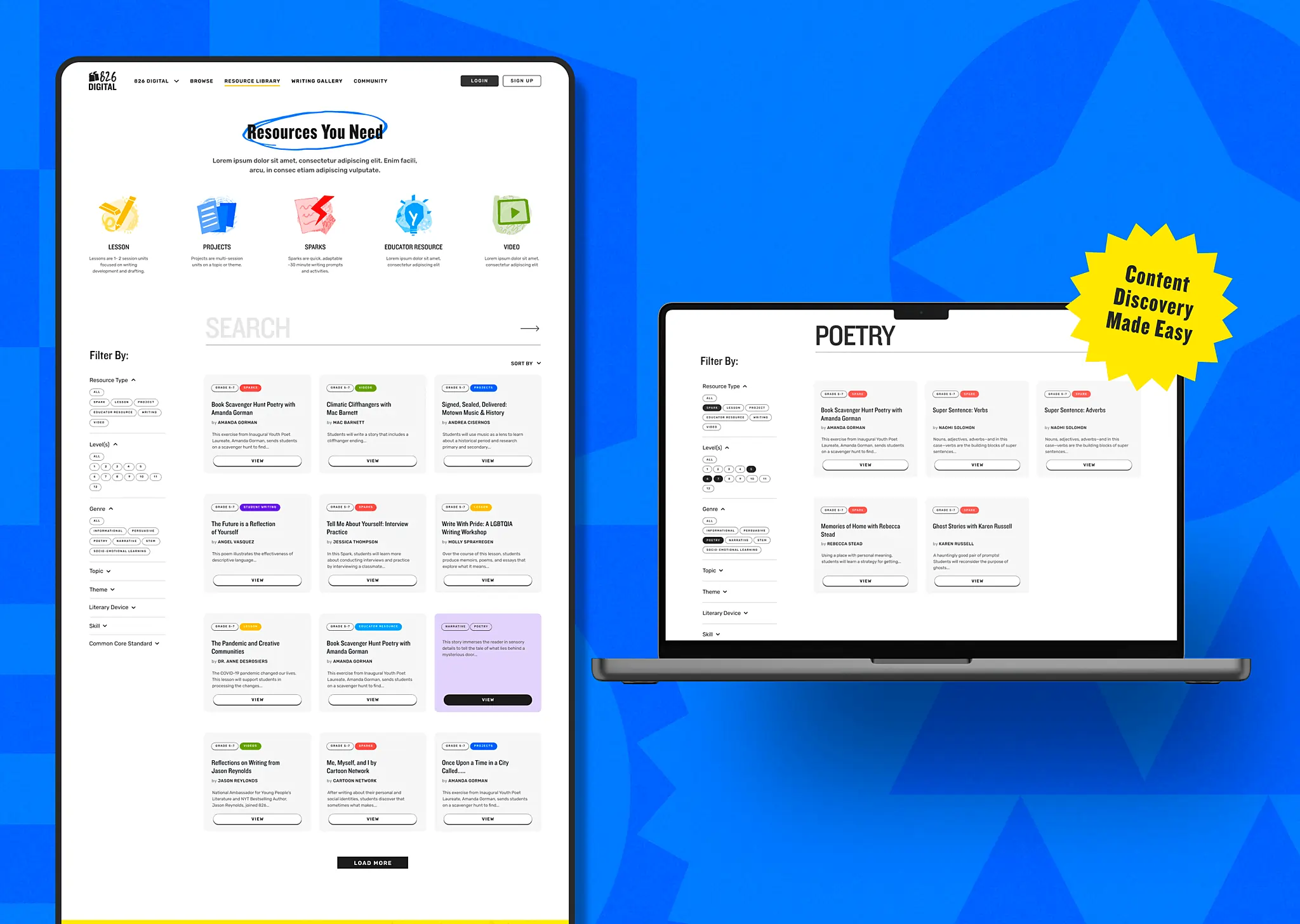 826 Digital resource library