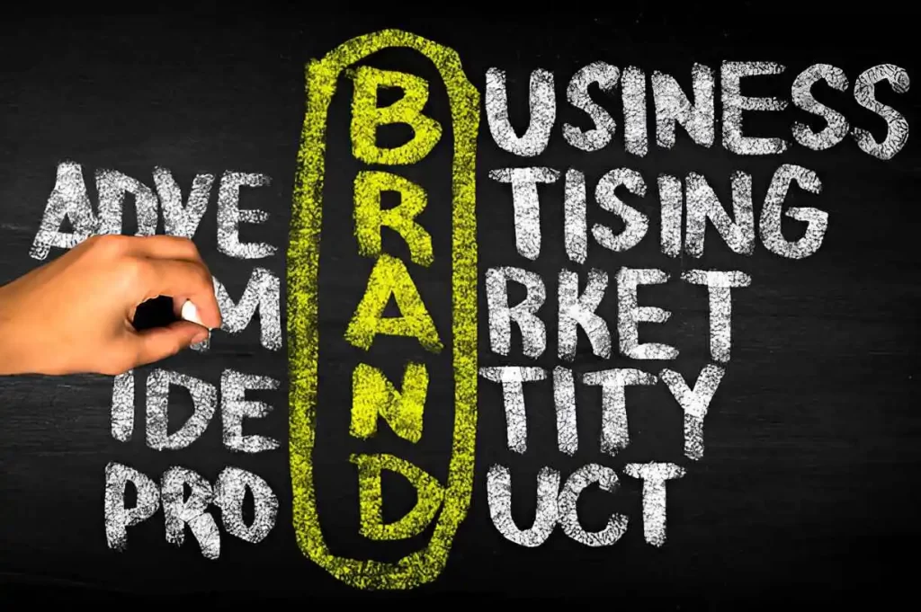 A person have wrote Brand on a Blackboard